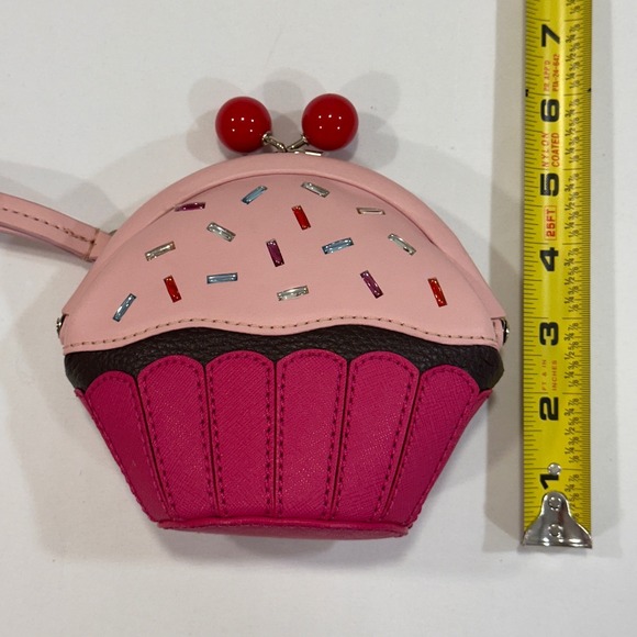 Kate Spade Take The Cake Cupcake Posie Wristlet Pink Crystal Sprinkles | Kitsch - Picture 8 of 9